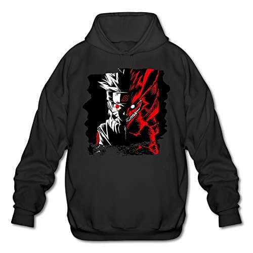 Men's Japan Anime Hokage Ninjia Naruto Two Face Pranav Patel Top Hoodie Black