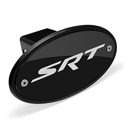 Jewelry For Cars for SRT Black Aluminum Plate Insert on ABS Plastic 2 inch Tow Hitch Cover for Dodge RAM Jeep