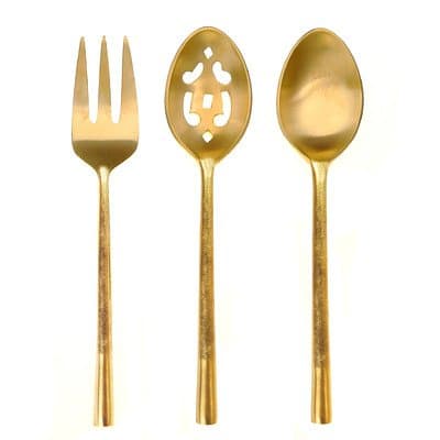 DAVID SHAW Splendor 3PC Serving Pieces, Gold