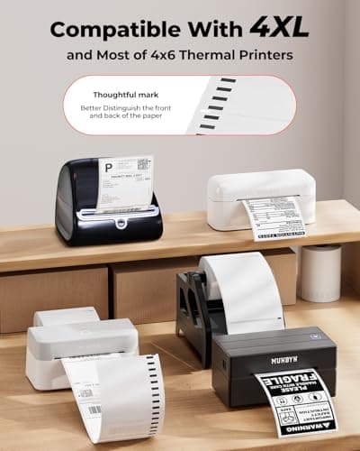 MUNBYN 4"x6" Direct Thermal Shipping Label Compatible with DYMO LabelWriter 4XL 1744907,1755120, Perforated Postage Label Paper for MUNBYN, DYMO, Rollo, Zebra, Permanent Adhesive, 220 Labels/Roll