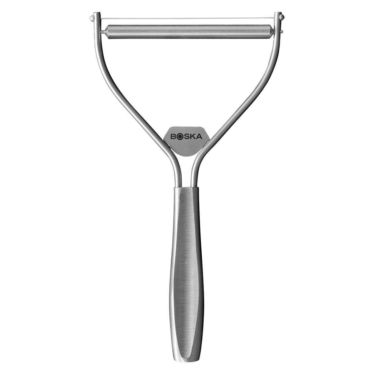 Cheese Slicer with Wire - Monaco For All Types of Cheese - Handheld Cheese Cutter - For Kitchen Cooking - Non-Stick Silver - 3 Replacement Wires - Dishawasher Safe