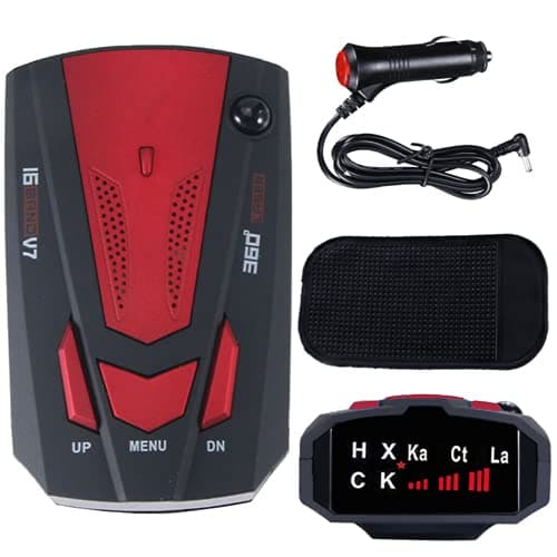 Car Radar Detector, Laser Radar Detectors, 360° GPS Speed Police Safe 16 Band Voice Alert,1080P HD Auto Focus Webcam with Microphone (RED)