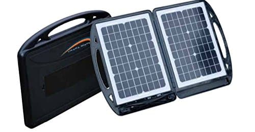 Sierra Wave Foldable 30 Watt Solar Collector, Hardcase, Black Color, 30-Watt Panels - Power Charging Cable, Barrel Power, Battery Clamps Adapters Included, Pack of 1