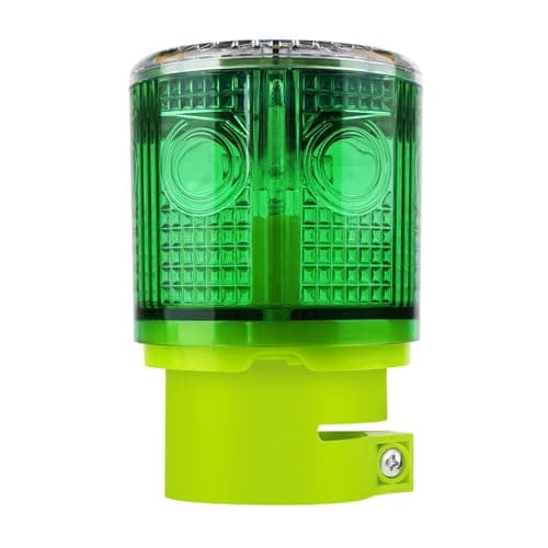 Aolyty Solar Strobe Warning Light 360 Degree Super Bright Waterproof IP54 for Construction Traffic Dock Marine Light Control Flashing (Green)