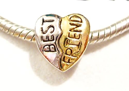 Best Friend Heart European Pugster Charm with Pandora Bead Polishing Cloth
