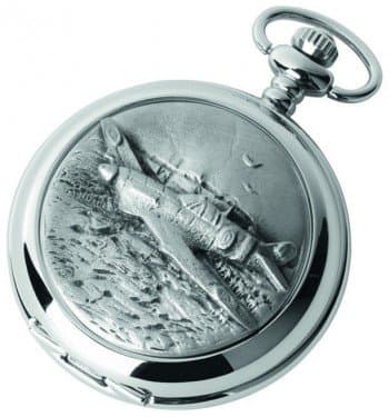 Full hunter quartz pocket watch with Hurricane design. Free chain and gift box.
