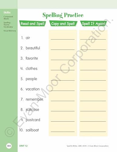 SKILL SHARPENERS SPELL & WRITE