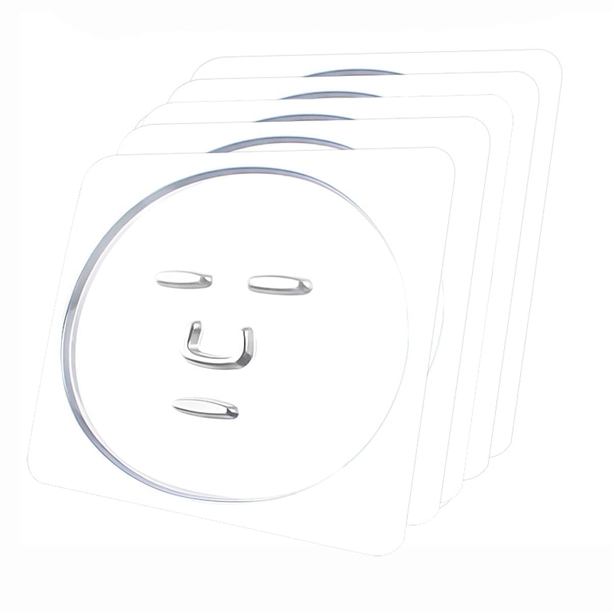 mollensiuer 5 Pieces Transparent Plastic Mask Tray Seaweed Mask Mold Reusable Face Mask Maker Plate Care Make up Tool