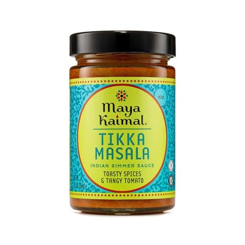 Maya Kaimal Tikka Masala Sauce, Mild Indian Simmer Sauce with Tomato and GaramMasala Spices. Vegetarian, Gluten Free, 12.5 oz
