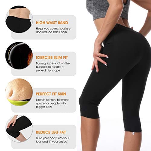 Unisex Weight Loss Hot Sweat Sauna Pants - Fat Burning, Leg Slimming, Increasing Sweat, Smoother Skin, Gym Sports Capris Leggings for Indoor & Outdoor Workout