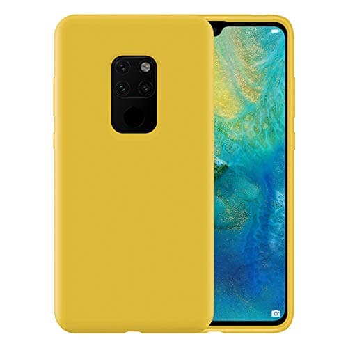SCZW Liquid Silicone Phone Case for Huawei Mate 20 X/Full Body Protection/Shockproof/Gel Rubber/Cover Case Drop Protection Yellow