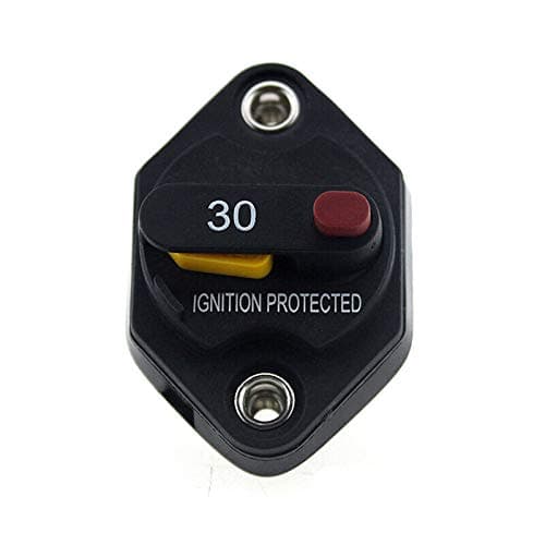 CONRAL Car Manual Reset Circuit Breaker Fuse Holder Inverter for System Protection 12V-32V DC, 10A / 15A/ 20A/ 30A/ 40A/ 50A Stereo Audio Inline Fuse Inverter Relays,30A