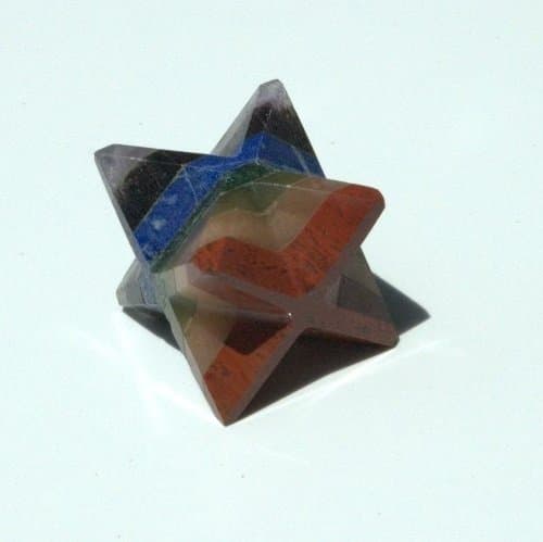 Chakra Merkaba Star (Red Jasper, Peach Aventurine, Golden Quartz, Green Aventurine, Lapis Lazuli, Blue Aventurine, Amethyst)