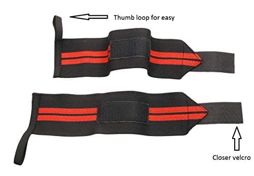 Left and Right Weight Lifting Training Gym Straps with Thumb Wrist Support, Pack of 2 Pieces lef and Right