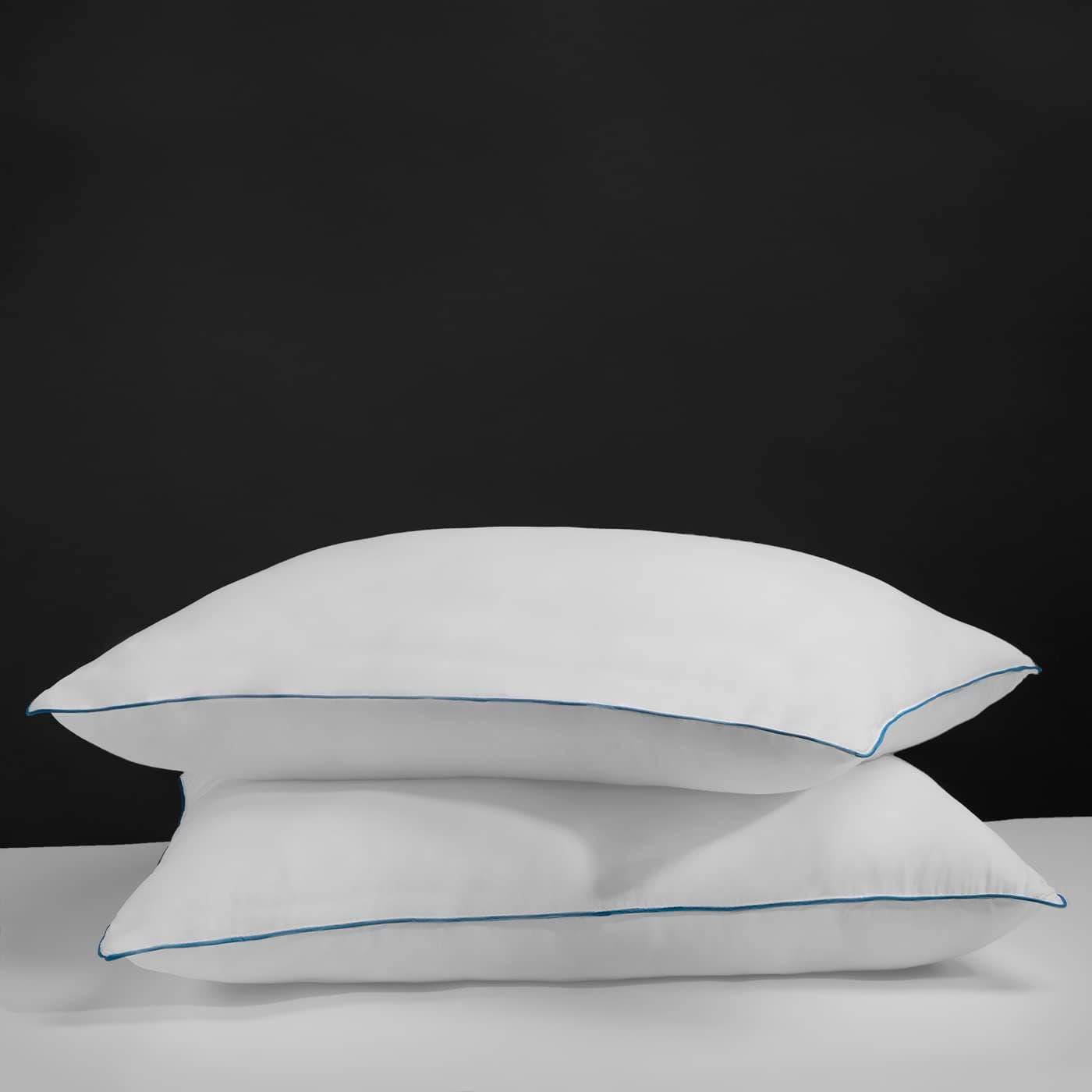Sobel Westex: Ni Nights Back, Stomach and Side Sleeper Pillow | Hotel & Resort Quality, 300 Thread Count 100% Cotton Casing, 3D Silicon Fiber Fill, Downlike Feel (2 Pack, Standard Size)