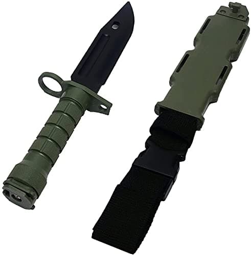 TounlinxTactical Rubber Knife with Scabbard/Sheath Military Training Dagger Cosplay ABS Plastic Blade Scabbard Model Kit Decoration & Cosplay (TX0034-12)