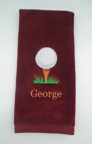 Mana Trading Custom Personalized Embroidered Golf Towel Golf Ball ON TEE