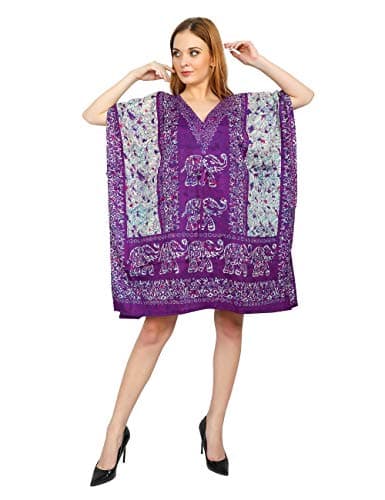 Short Kaftan Beach Cover ups Dresses for Women Ladies Dashiki African Caftan Loungewear Free Size