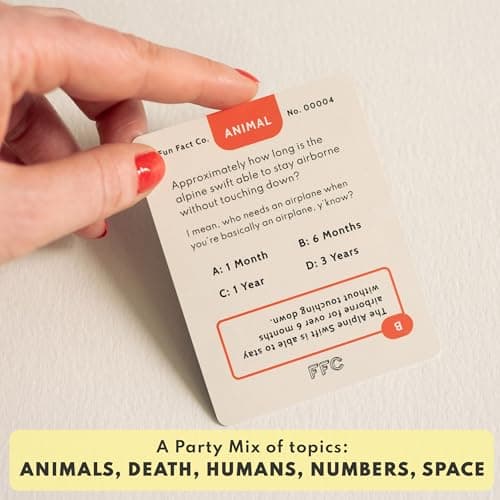 Fun Fact Trivia Game: Party Mix Edition, Family Game Night Essential, 100 Funny & Witty Trivia Question Cards, Educational Game for Kids & Adults