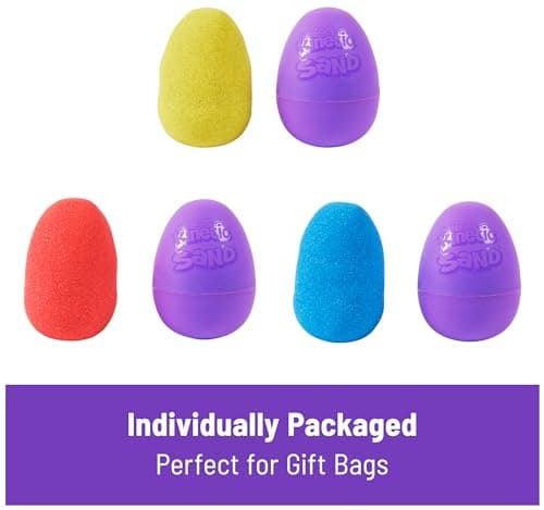 Kinetic Sand, Pack of 20 Eggs with Red, Yellow and Blue Play Sand, Goodie Bag Toy, Sensory Toy for Kids