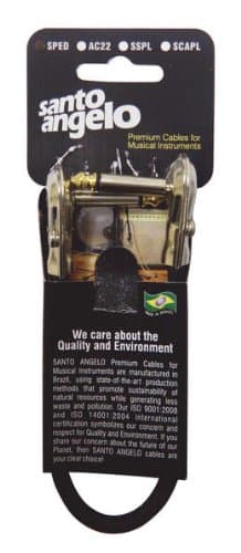 Santo Angelo SPED 0.63 Inch 1/4-inch Right Angle to Straight Instrument Cable - 0.82 Feet