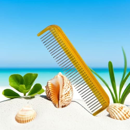 Hair Doctor Ladies 5" Rotating Tooth pocket comb to reduce hair loss and damage (Golden Amber)