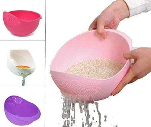Slings Rice,Pulses, Fruits,Vegetable,Noodles,Pasta,Washing Bowl & Strainer Good Quality & Perfect Size for Storing and Straining (Color May Vary)