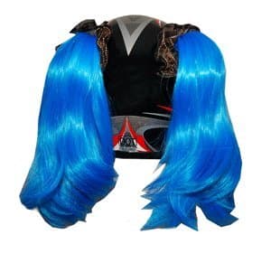 Blue Motorcycle Helmet Pigtails