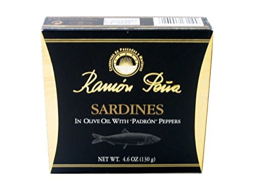Ramon Peña Gold Sardines in Olive Oil with Padron Pepper – Premium Spanish Sardines, Hand-Selected, Wild-Caught, Ready-to-Serve Gourmet Tin