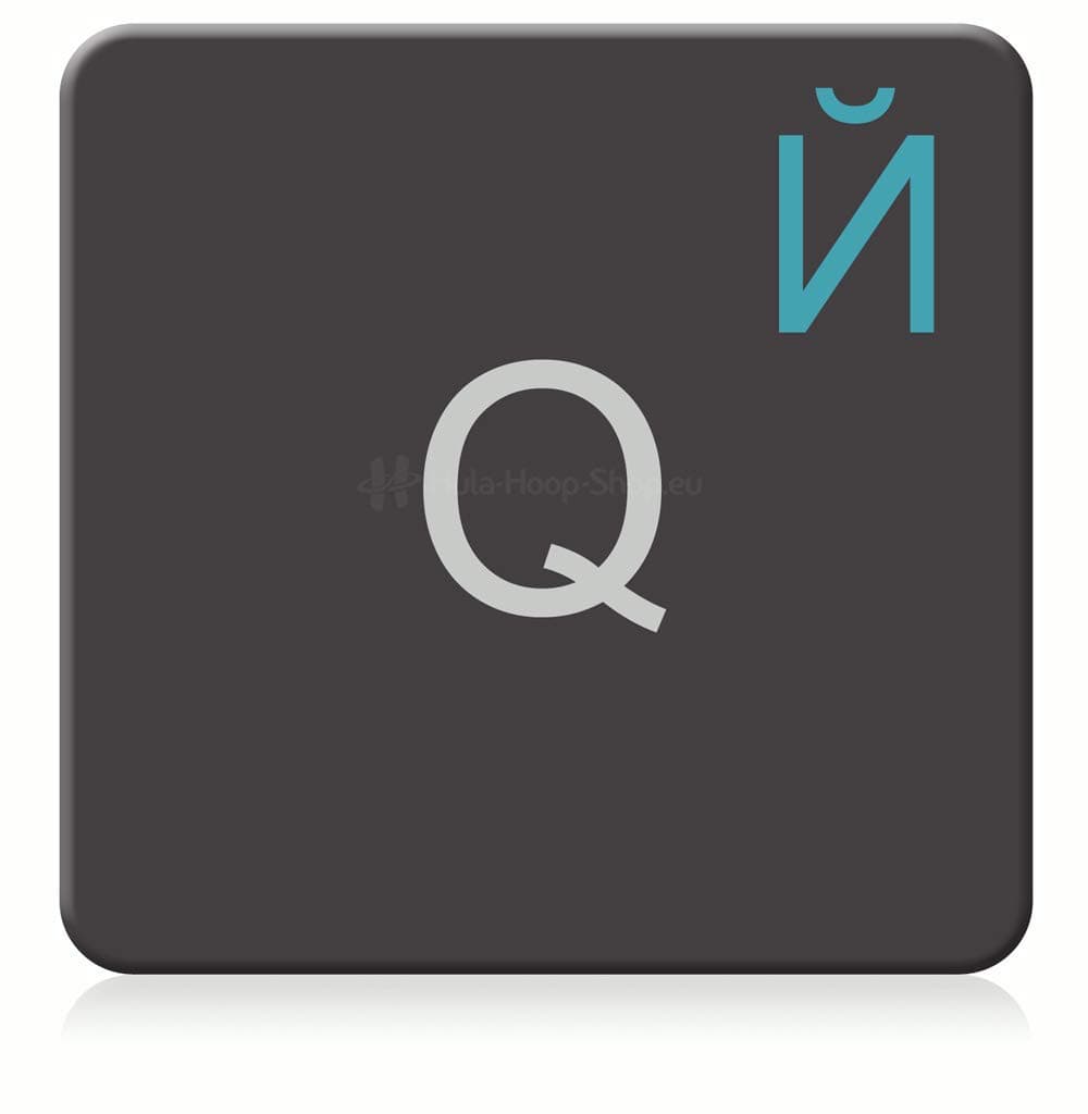 hoopomania Russian Keyboard Layout Stickers for Mac & PC, Matte Finish, Crystal Embellishment, Light-blue, Keyboard Stickers