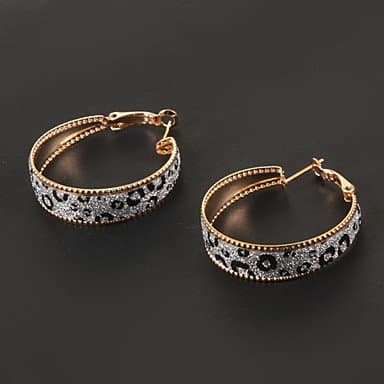 Fashion Golden Leopard Print Hoop Earring(1 Pair)