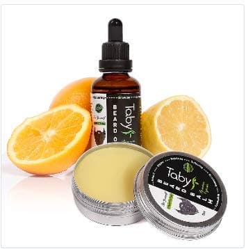 TABYS Beard Oil for Men (2 oz) & Beard balm with Argan & Jojoba Oils for Beard Growth