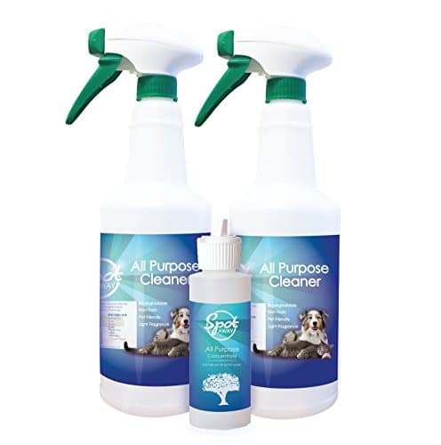 Light Lemon Scent All-Purpose Biodegradable Cleaner by SpotAway, Non-Toxic, Non-Abrasive, and Pet Friendly (2-Pack + Concentrate Refill)