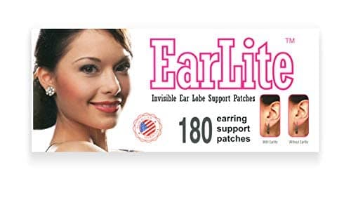 EarLite 180 (60 Ea X 3 packs) Invisible Earring Ear Support Waterproof Patches in ZipLock Pouch - Made in USA