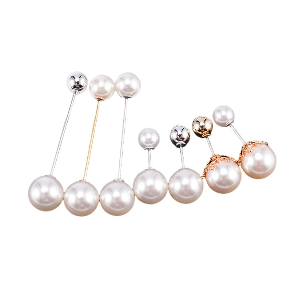 7PCS Artificial Pearl Brooch Pins, Sweater Shawl Clips Pearls Brooch Safety Pins for Girls Women Dresses Clothing Decoration Accessories