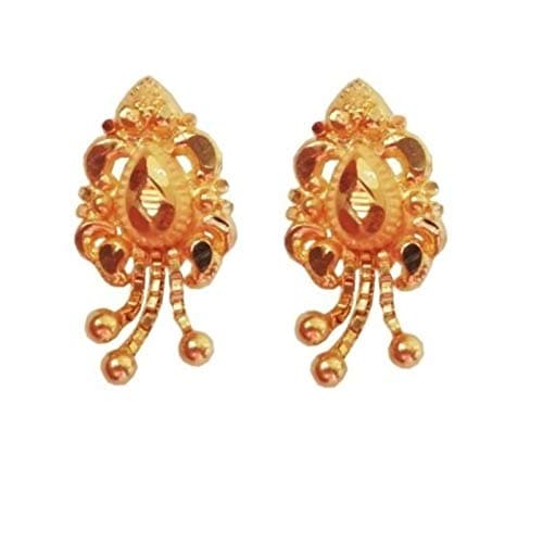 Certified Solid 22K 916 Stamped Fine Gold Hallmarked Handmade Designer Earrings