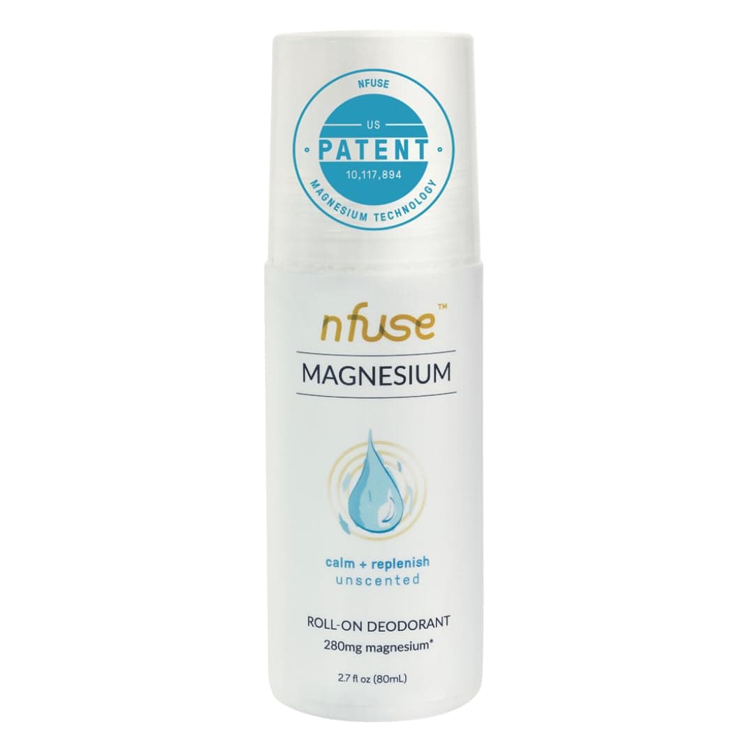 Magnesium Roll-On Deodorant - Natural, Aluminum-Free & Fragrance-Free - Patented Magnesium Delivery Technology - Unscented (Calm and Replenish)