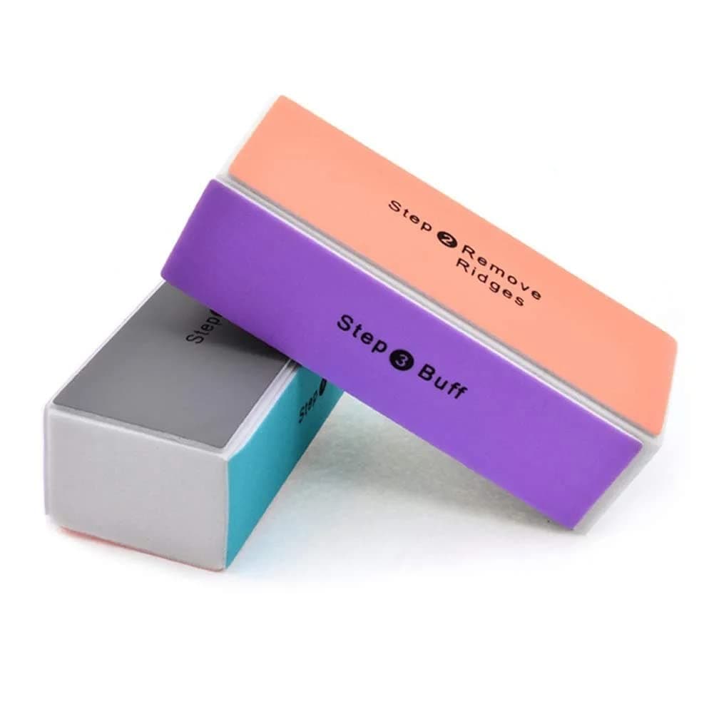 INOG 4 Face Nail File Thickening Sponge Nail Grinding Block Washable Buffer File and Emery Board EVA Fingernail File Smooth Shine-Nail Polisher Trimming Polishing Nail Art CareTools (1PCS Multicolour)