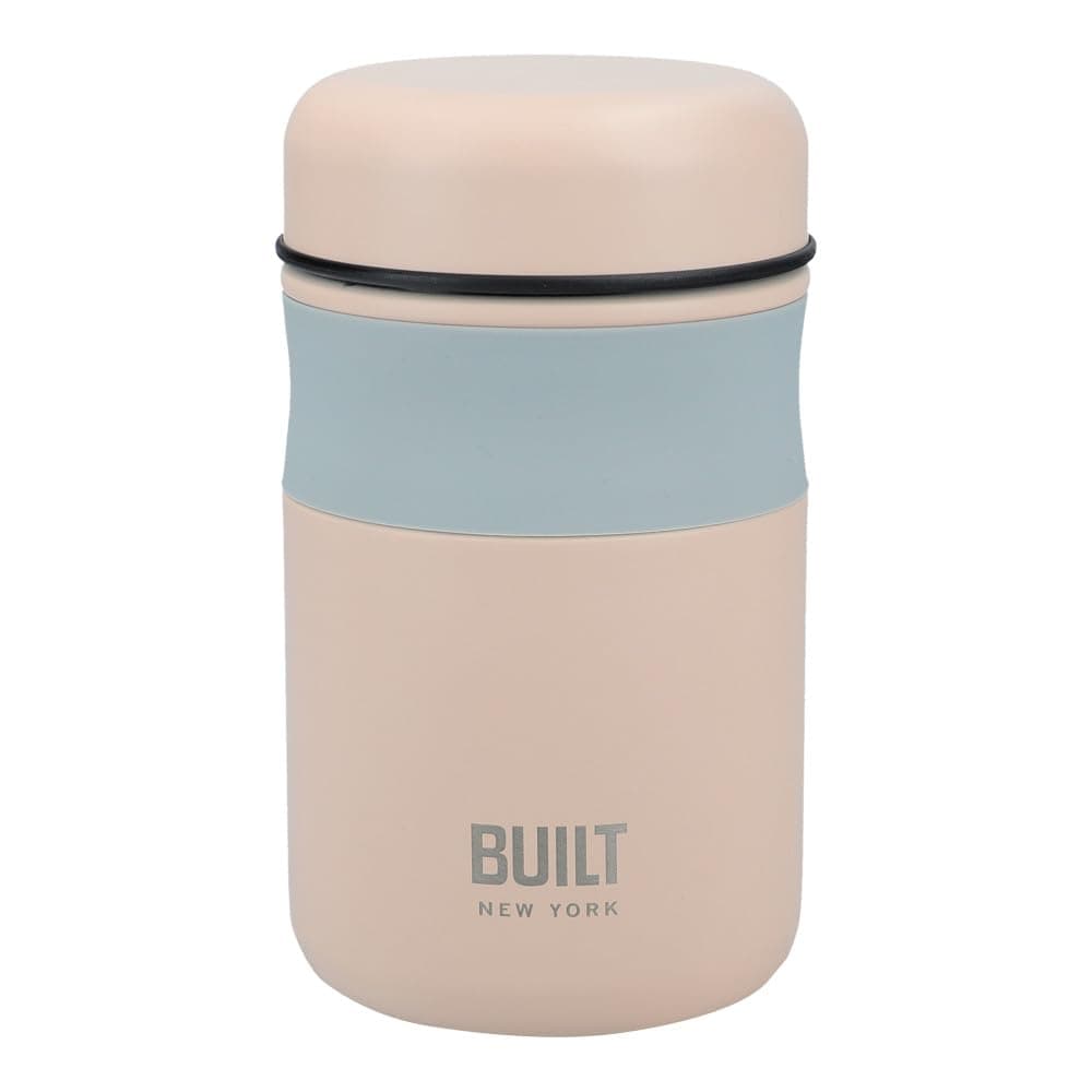 BUILT Food Flask, Vacuum Insulated Food Flask for Hot and Cold Foods, Double Wall Stainless Steel, 473ml, Pale Pink