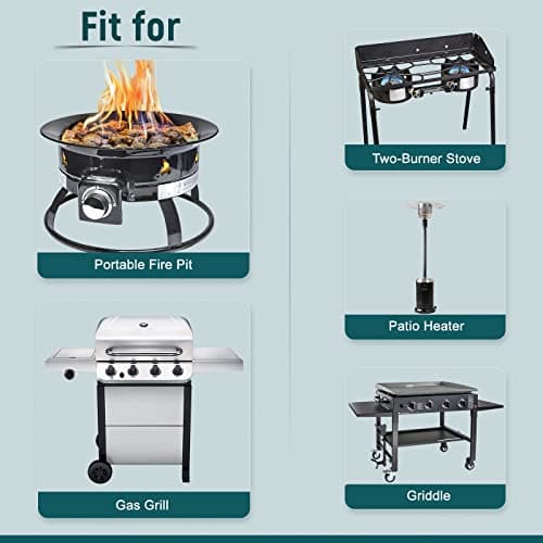 GASPRO 6-Foot Propane Hose Extension for Propane Devices with 3/8" Male Flare, for RV, Gas Grill, Heater, Burner and More, Flexible and Sturdy