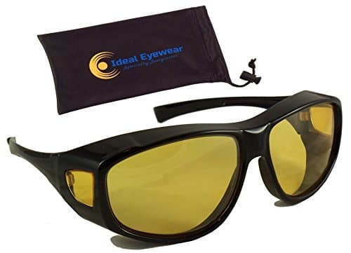 Ideal Eyewear Night Driving Wear Over Glasses Yellow Lens Fit Over Glasses