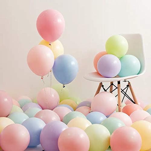 Pastel Balloons 100 Pcs 10" Macaron Party Balloons Assorted Rainbow Colorful Latex Balloons for Birthday Wedding Engagement Anniversary Christmas Baby Shower Graduation Party Decoration