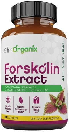 Slim Organix Forskolin- Maximum Strength Fat Burner- 100% Natural, Pure, Potent Ingredients(Best Coleus Forskohlii on The Market) - Safe Weight Loss Supplement for Women & Men- 30 Capsules