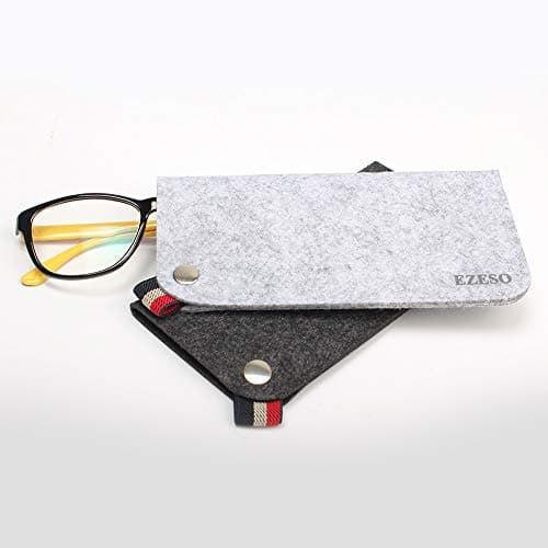 3 Pack Eyeglass Cases - Soft Felt Slip-in Pouch Case - Glasses Storage Case Makeup Pouch