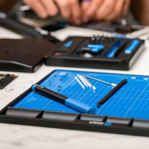 iFixit FixMat, Magnetic Work mat with compartments for Screws & Components for Electronics Repairs, Anti-Static & writable, with Pen