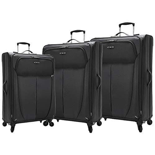 Skyway Luggage Mirage Superlight 3-Piece Spinner Set | 20, 24, 28 (Black - 3pc Set)