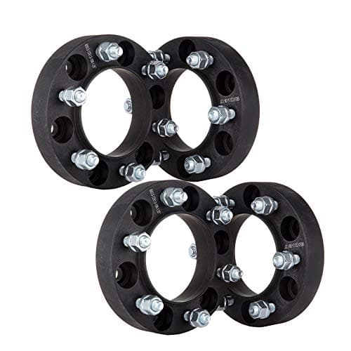 4pc Black Wheel Spacers Adapters 2.5" (1.25 inch Per Side) for 6x5.5 (6x139.7) Hubcentric Vehicle to 6x5.5 Wheel Patterns with M12-1.5 Threads - 4 Runner FJ Cruiser Tacoma Tundra