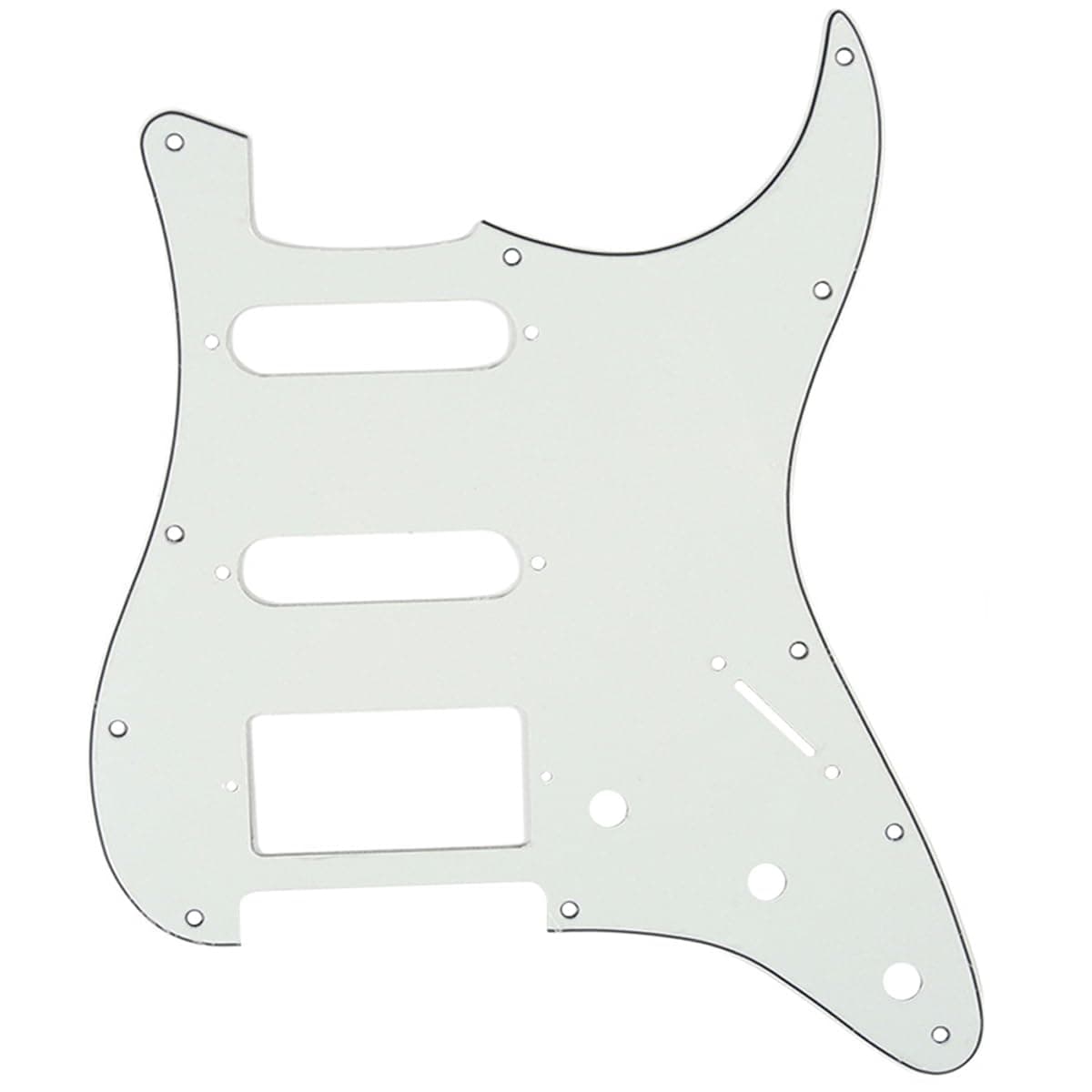 Musiclily HSS 11 Holes Strat Electric Guitar Pickguard Scratch Plate Pick Guards for Fender US/Mexico Made Standard Stratocaster Modern Style Guitar Parts,3Ply Aged White