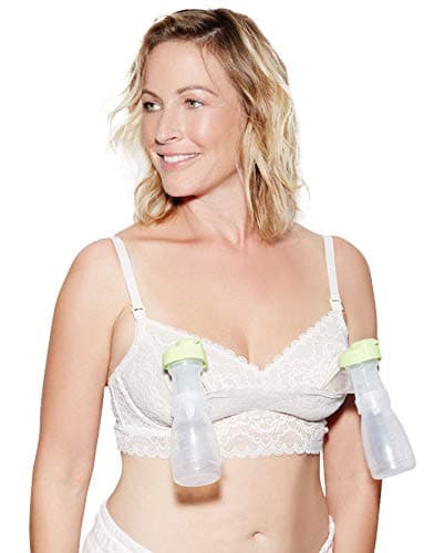 Ayla: Underwire Nursing and Hands-Free Pumping Bra,Medium / 3,Cream