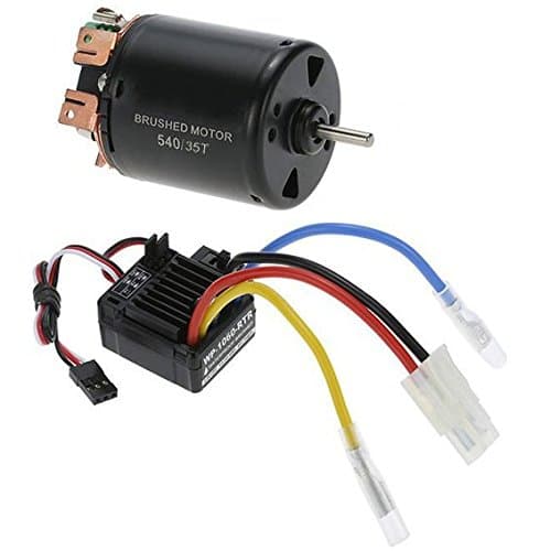 Wnnei 540 35T 1/10 1 10 Scale RC Car Waterproof Brushed ESC Electronic Speed Controller 4 Poles Brushed Motor and WP-1060-RTR 60A